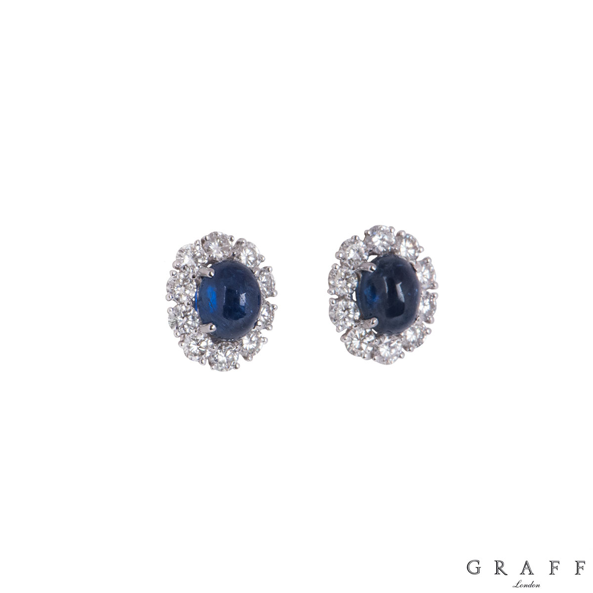 Graff White Gold Diamond And Sapphire Earrings | Rich Diamonds